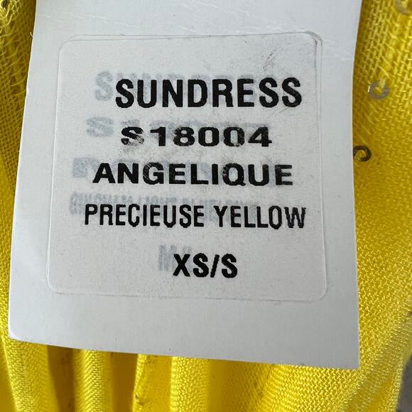 NEW Sundress Precieuse Yellow Spaghetti Strap Angelique Blouson Dress Size XS/S - Picture 8 of 9